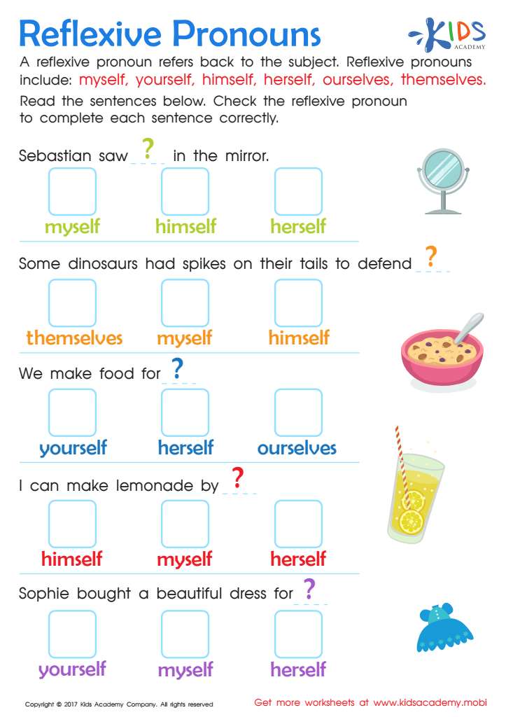 pronoun worksheet 2nd grade