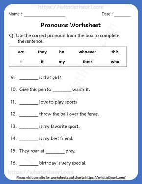 Pronouns Worksheets for Grade 4 - Your Home Teacher | Pronoun ...