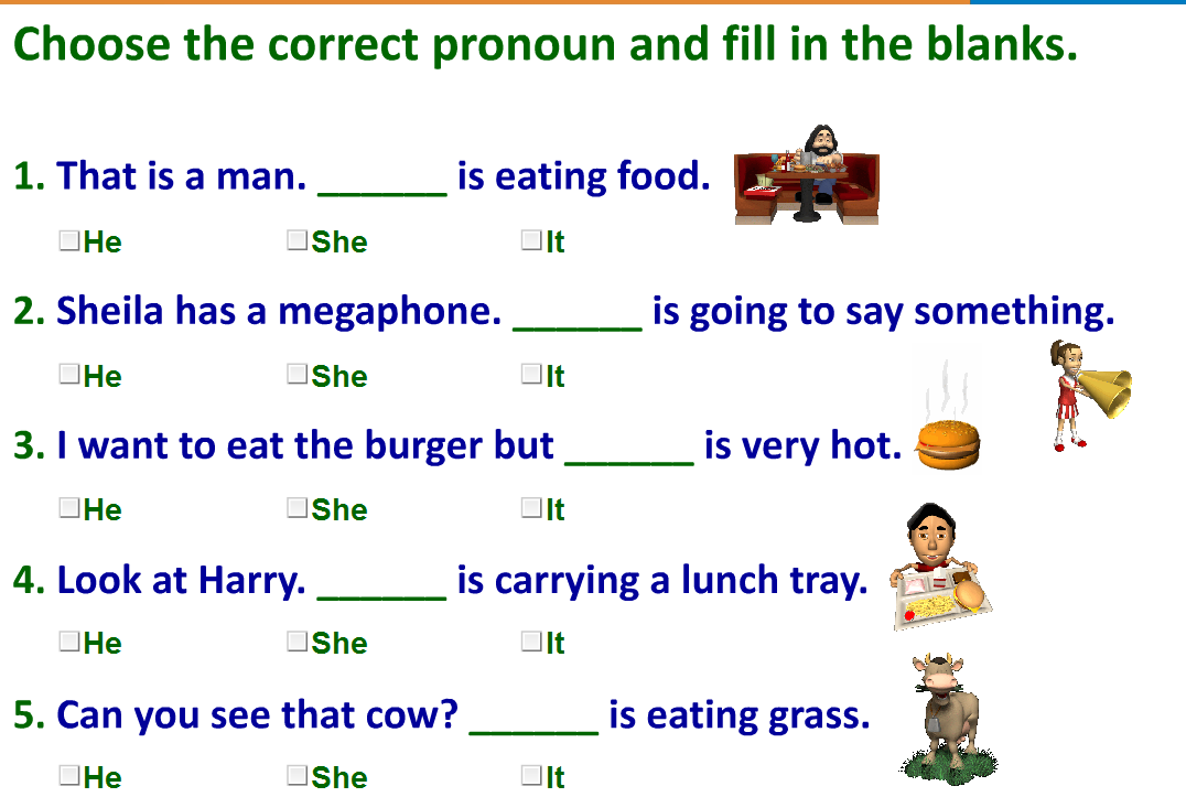 pronoun worksheet for 3rd graders
