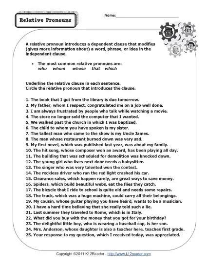 pronoun worksheet for 4th grade