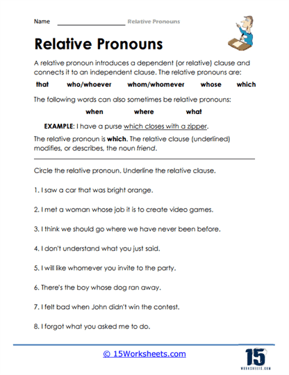 pronoun worksheet for 4th grade