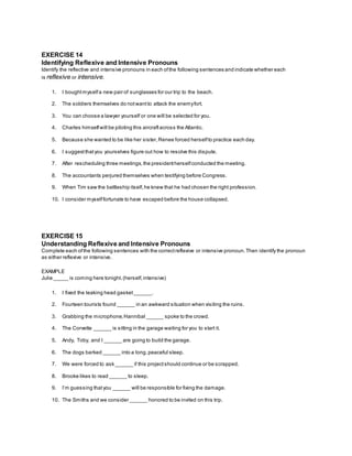 pronoun worksheet for high school