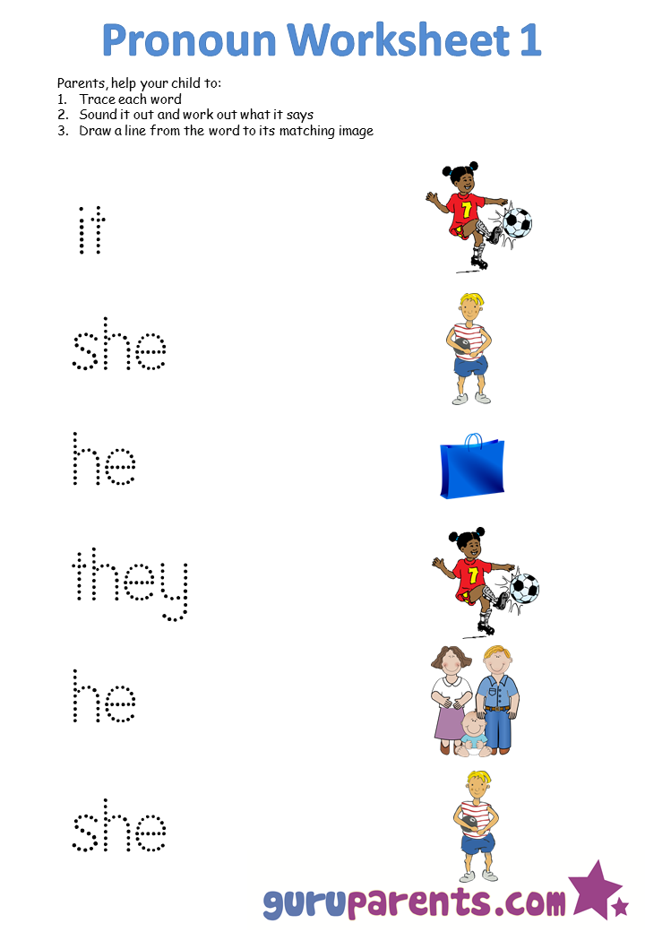 pronoun worksheet free