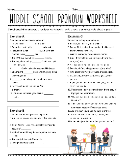 pronoun worksheet high school