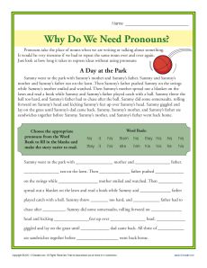pronoun worksheet high school