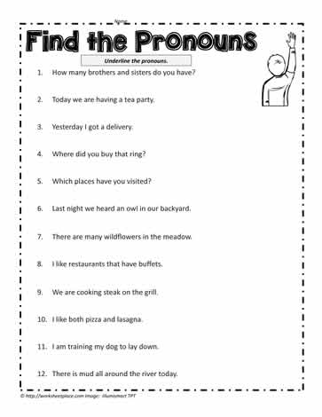 Pronoun Worksheets