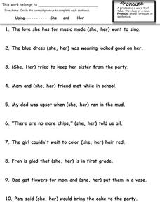 pronouns worksheet 5th grade
