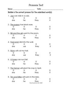 pronouns worksheet for 1st grade