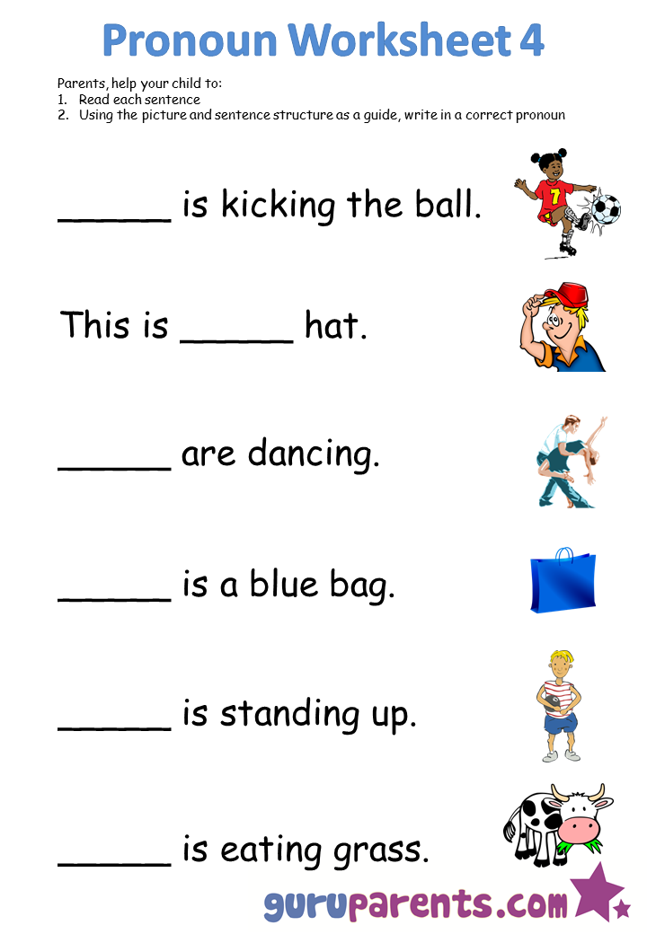 pronouns worksheet for 4th grade