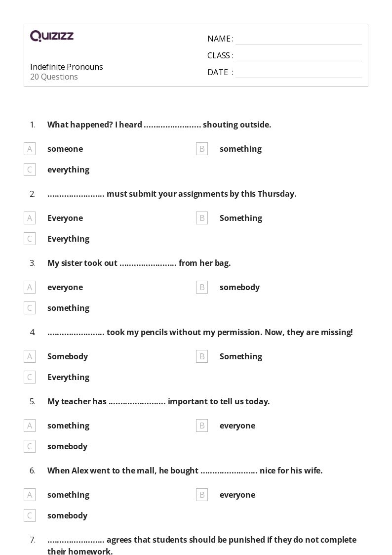 pronouns worksheet for 4th grade