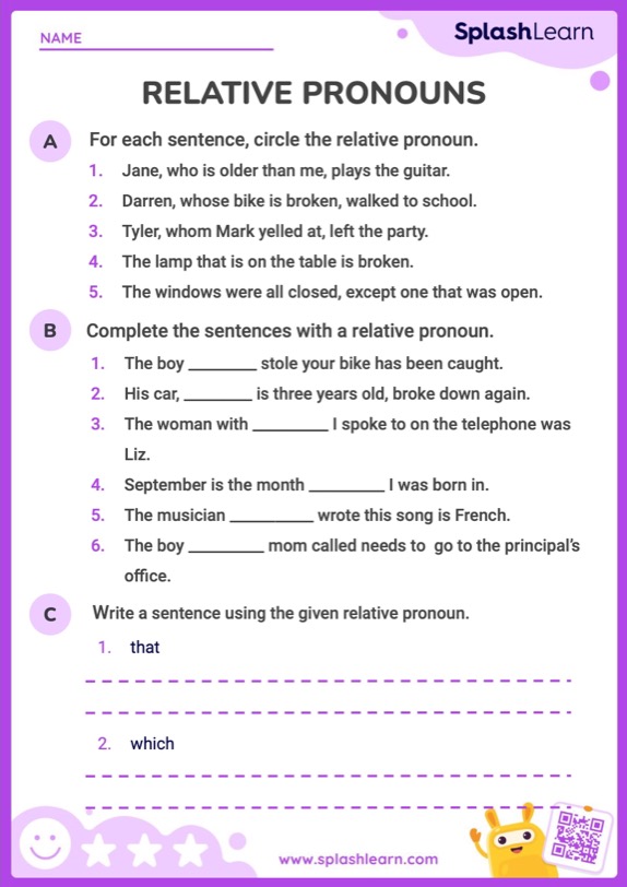 pronouns worksheet for 4th grade