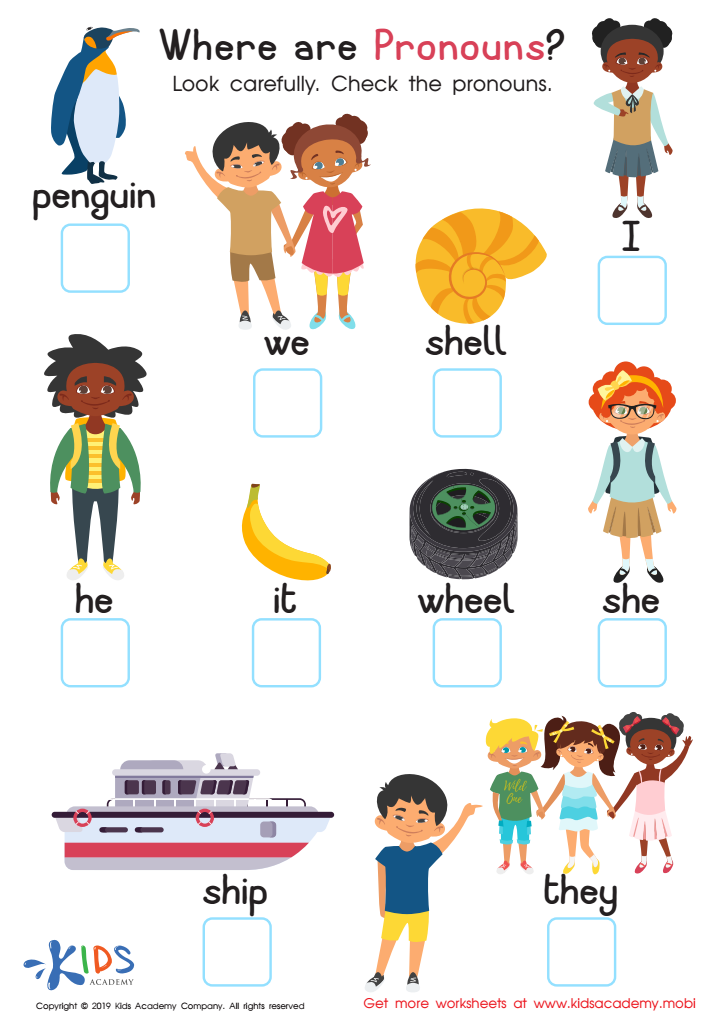 pronouns worksheet for grade 1