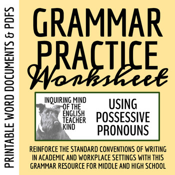 pronouns worksheet high school