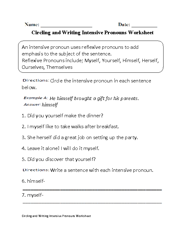 worksheets library | Pronouns Worksheets