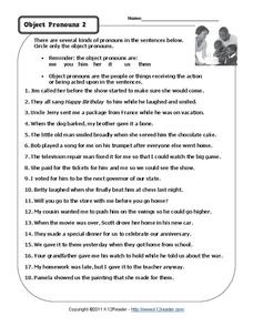 pronouns worksheet middle school