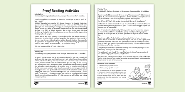 Proofreading Worksheets PDF | Primary Resources - Twinkl