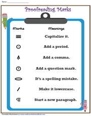 Editing and Proofreading Worksheets