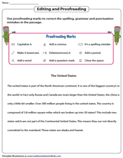 Editing and Proofreading Worksheets