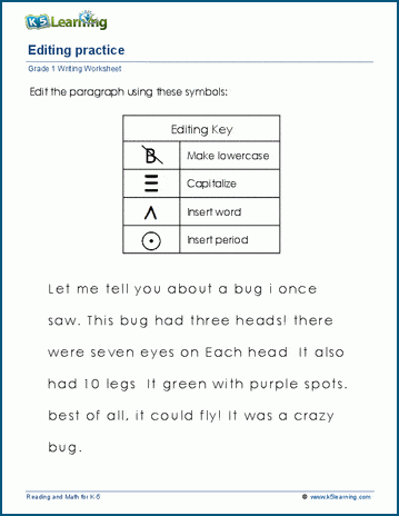 proofreading worksheet 5th grade