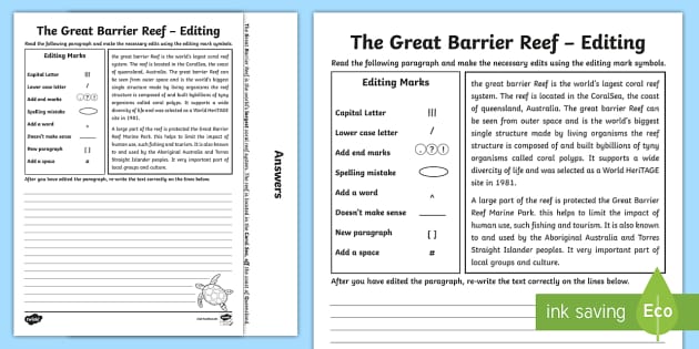 Paragraph Correction Exercises | Primary English Resources