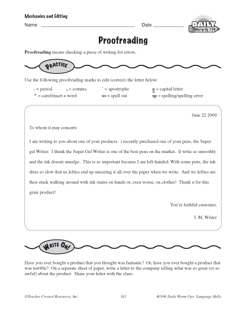 proofreading worksheet for adults