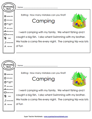 Proofreading Paragraphs - Printable Worksheets