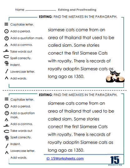 Editing and Proofreading Worksheets - 15 Worksheets Library