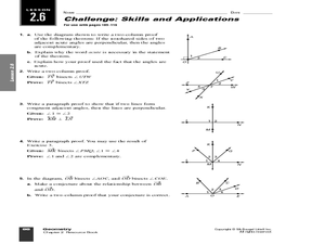 Geometric Proof and Angles Worksheet for 10th Grade | Lesson Planet