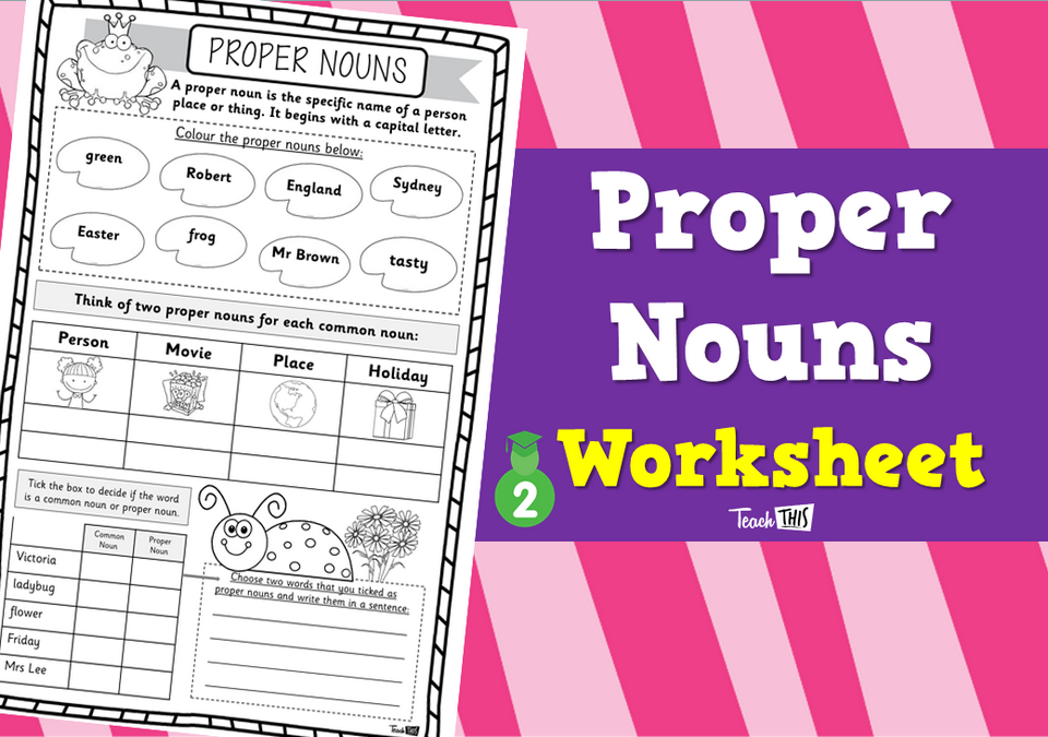 Proper Nouns Worksheet Teacher Resources and Classroom Games