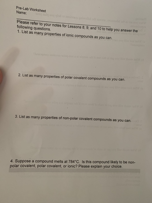 properties of ionic compounds worksheet