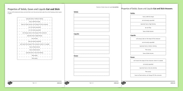properties of liquids worksheet