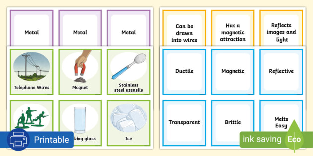 properties of metals and nonmetals worksheet