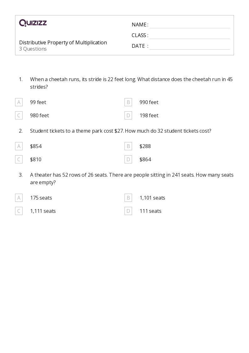 properties of multiplication worksheet grade 4