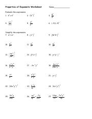 properties of powers worksheet