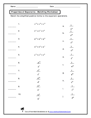 properties of powers worksheet