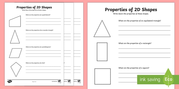 Properties of 2D Shapes Activity (teacher made) - Twinkl