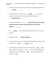 Nature of Molecules and Water properties Worksheet 1 Answer Key ...