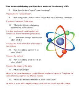 Properties of Water Review Worksheet