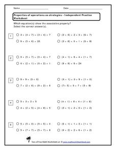 Properties of Operations as Strategies- Independent Practice ...