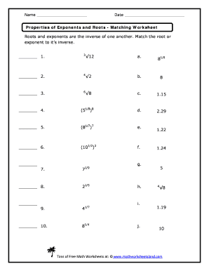 Properties of Integer Exponents Worksheet: Complete with ease ...