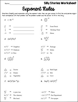 property of exponents worksheet