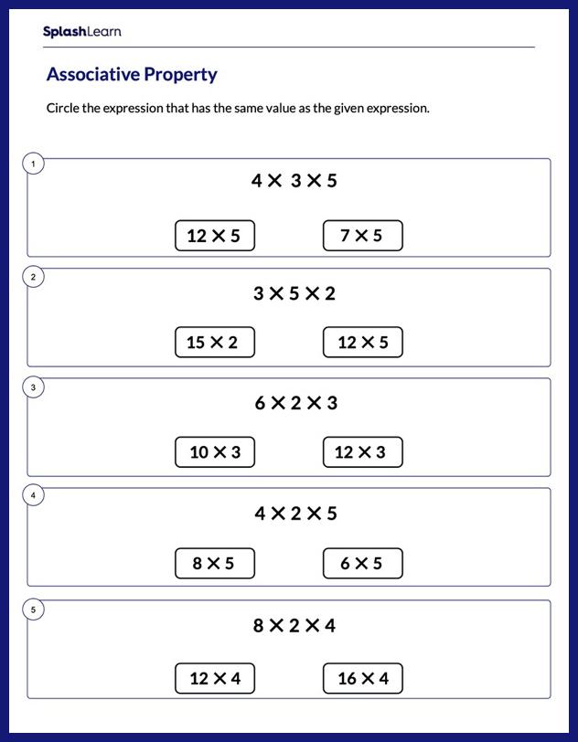 Find the Correct Expression using Associative Property - Math ...
