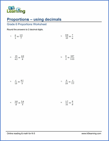 Proportions Worksheets - free &  printable | Worsheets library