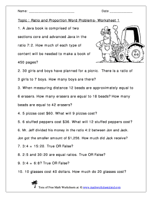Proportions Word Problems Worksheet: Complete with ease | airSlate ...