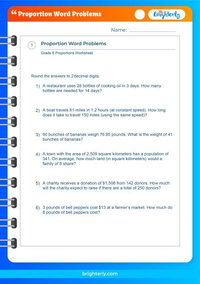 Free Printable Proportion Word Problems Worksheets [PDFs]