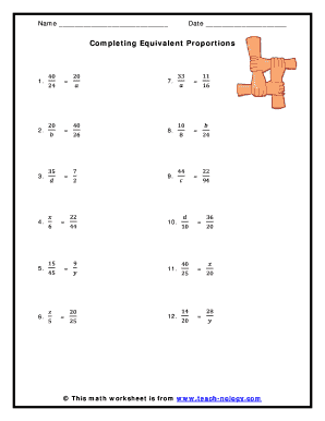 Proportions Worksheet Form - Fill Out and Sign Printable PDF ...