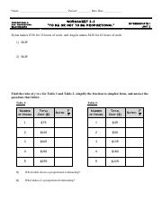 proportionality1 - Name: Period: Date Due: Worksheet 2-2 To be or ...