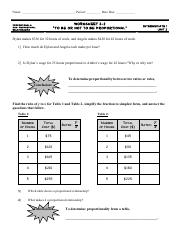 proportionality1 - Name: Period: Date Due: Worksheet 2-2 To be or ...