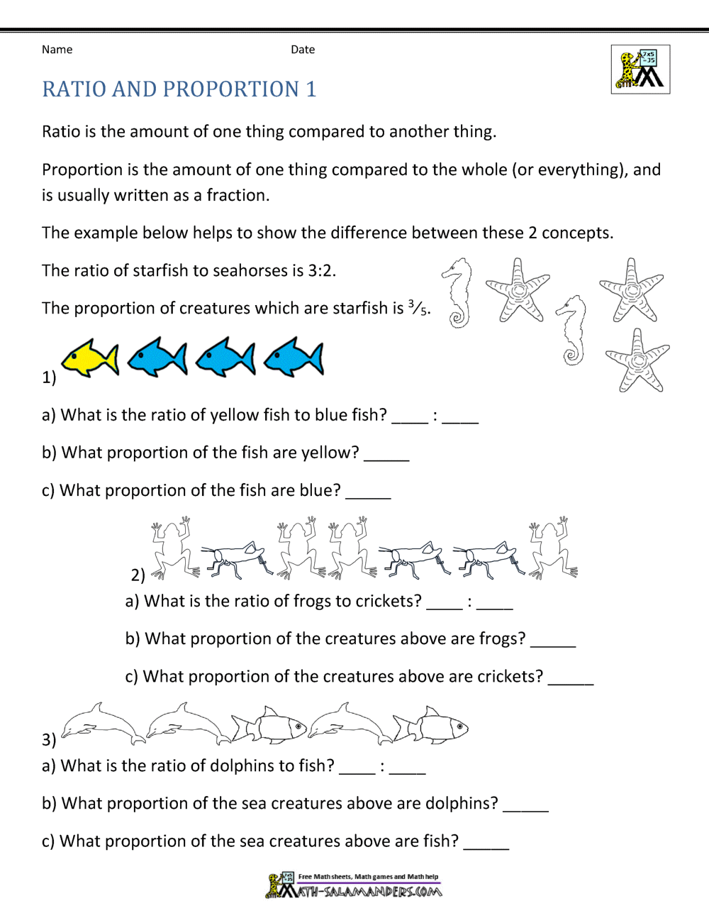 proportional ratios worksheet