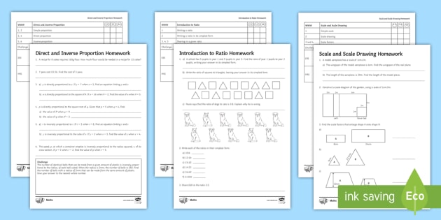 Ratio Homework Resource Pack (teacher made) - Twinkl